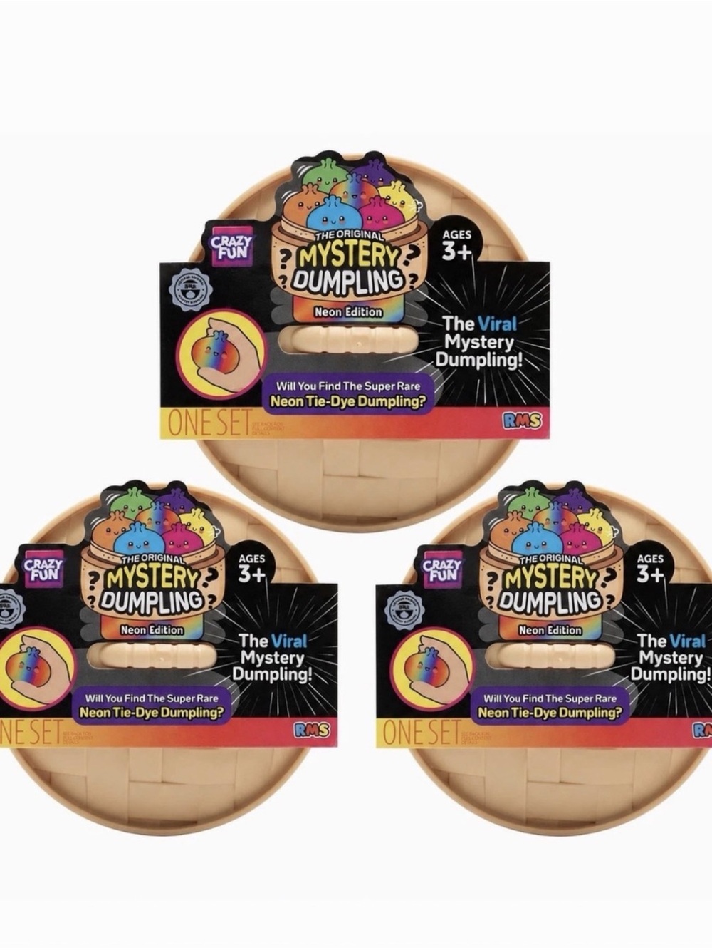 Crazy Fun® The Original Mystery Dumpling Neon Edition Squishy Bun Dumpling Set